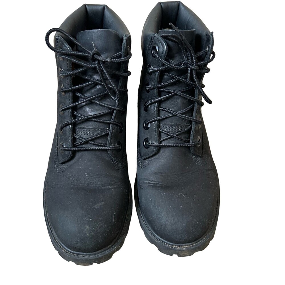 Timberland moto hiking boots leather lace up Combat boot black SZ 5 suede biker - Picture 10 of 10